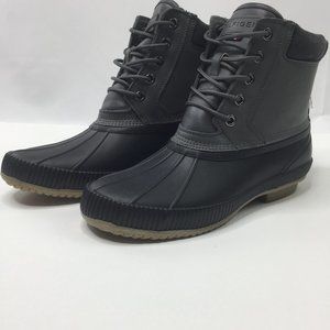 832. Tommy Hilfiger Sleek Waterproof Black Rain & Snow Duck Ankle Boots